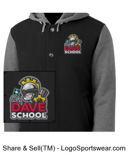 DAVE School Insulated Adult Heavy Weight Fleece Letterman Jacket Design Zoom